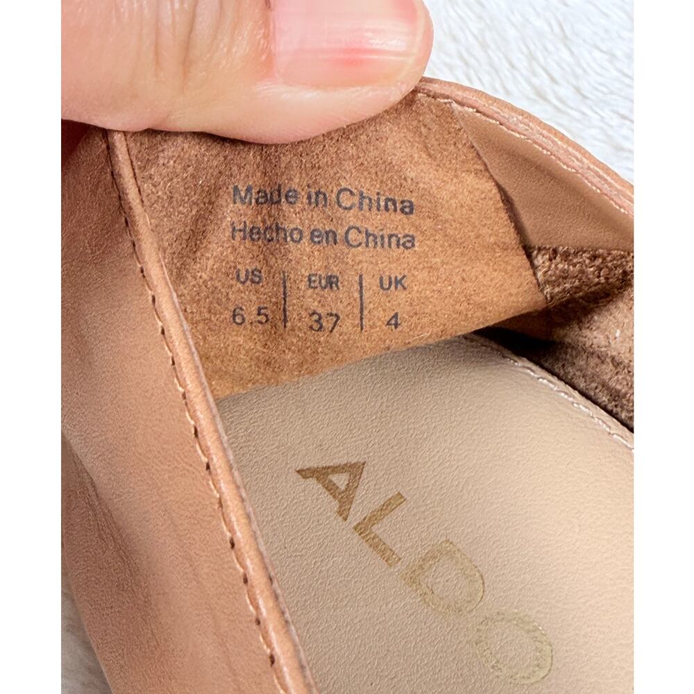 ALDO Veadith 2.0 Leather Loafers Women's 6.5 Tan Cognac Slip On Flats - Picture 4 of 10